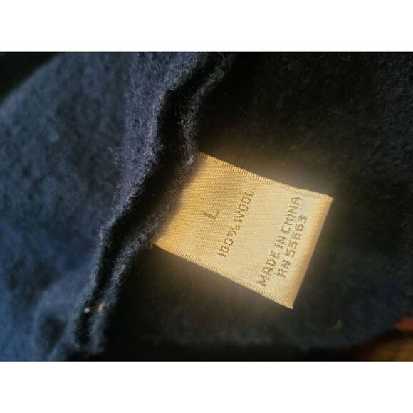 Vintage Kenar Cardigan Women's Large Blue Boiled Wool Open Jacket - Picture 4 of 5